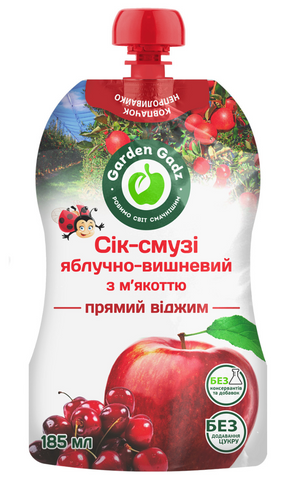 Сік-смузі яблучно-вишневий з м'якоттю 185мл НФ-00000475 фото
