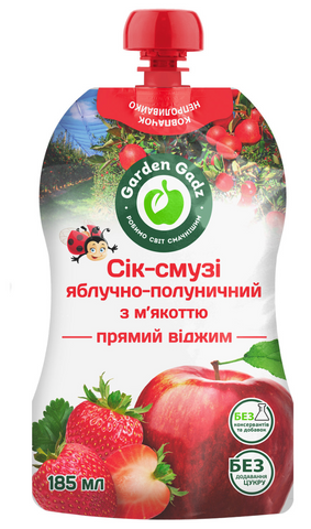 Сік-смузі яблучно-полуничний з м'якоттю 185мл НФ-00000477 фото