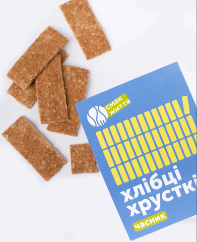 Хлібці з Часником СМАК ЖИТТЯ (100 г) НФ-00000346 фото
