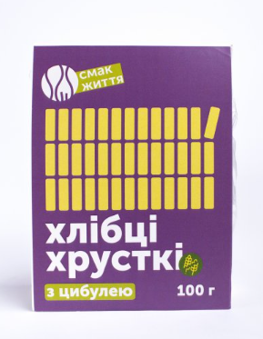 Хлібці з Цибулею СМАК ЖИТТЯ (100 г) НФ-00000347 фото