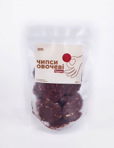 Чипси овочеві буряк СМАК ЖИТТЯ 80г НФ-00000452 фото